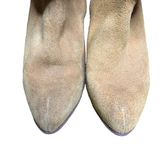 Rachel Comey Colton Ankle Boot Size 6.5 Fold-Over Knit Cuff Tan Suede Sweater - Picture 7 of 10